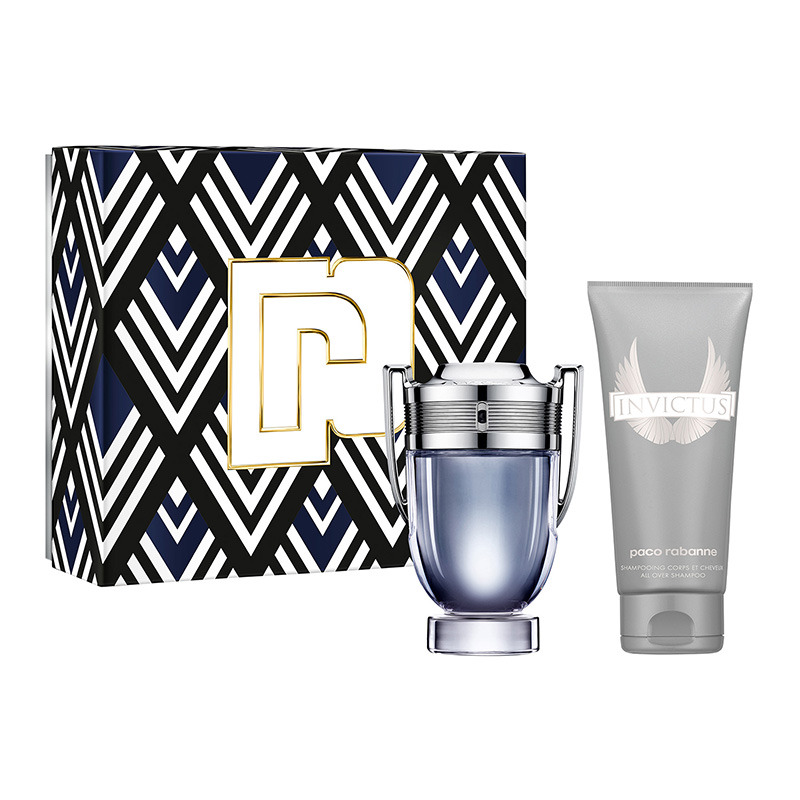 Paco Rabanne Invictus 100ml EDT Spray / 100ml All Over Shampoo